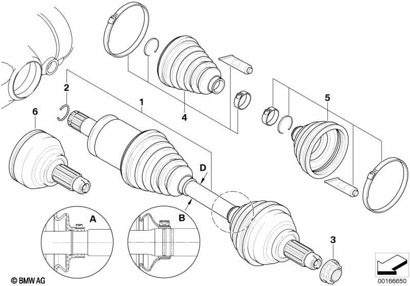 Vorderachsgetriebe-Abtriebswelle/Allrad