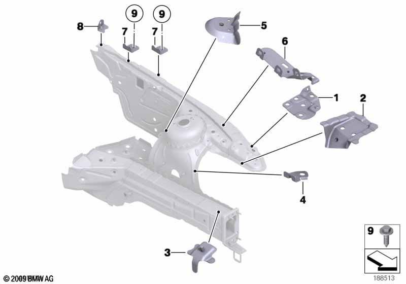 Vorderbau Halter links