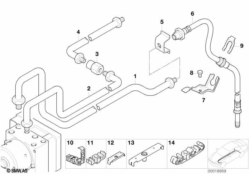 Bremsleitung hinten ABS/ASC+T