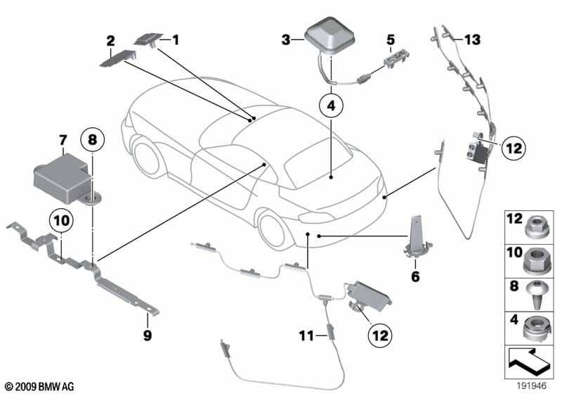 Einzelteile Antenne GPS/DAB/SDARS/TV/TEL