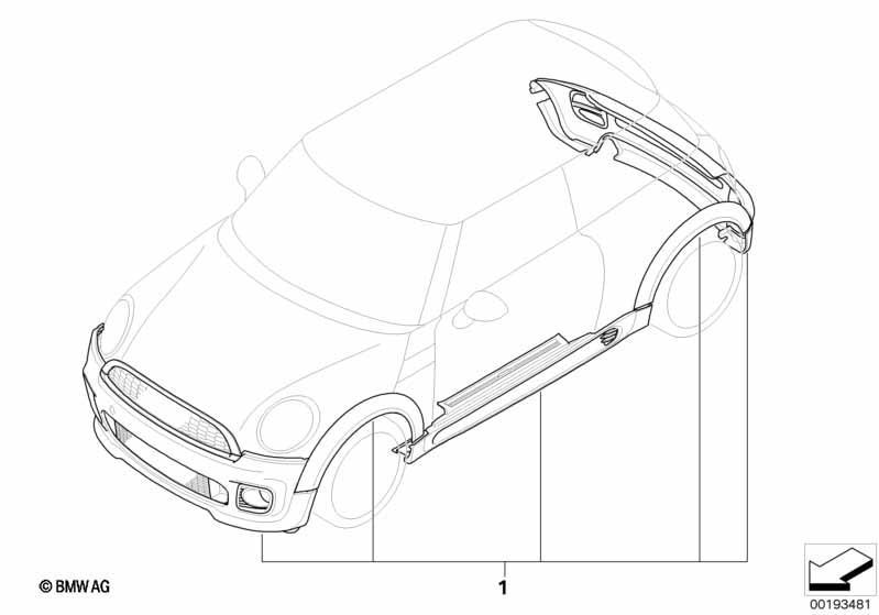 JCW Aerodynamikpaket Blackband