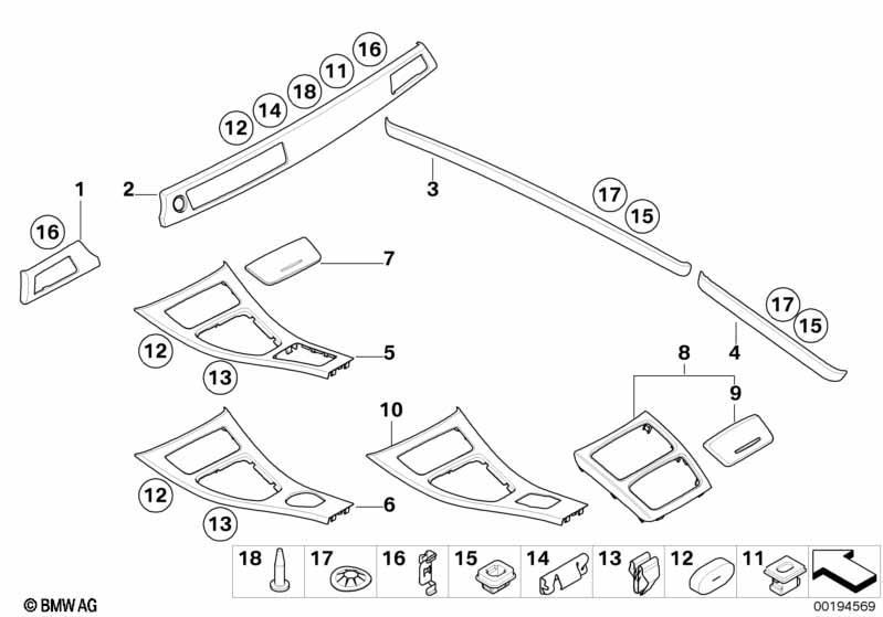 Interieurleisten satin-silber