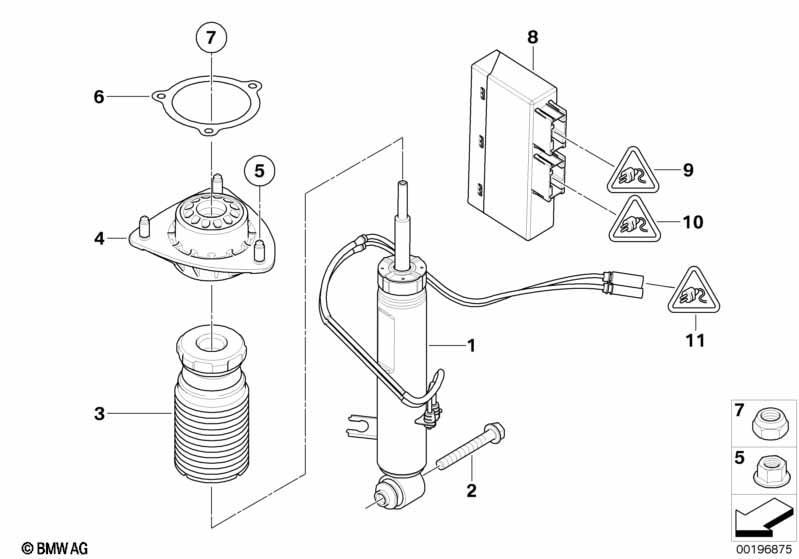 Federbein hinten Anbauteile