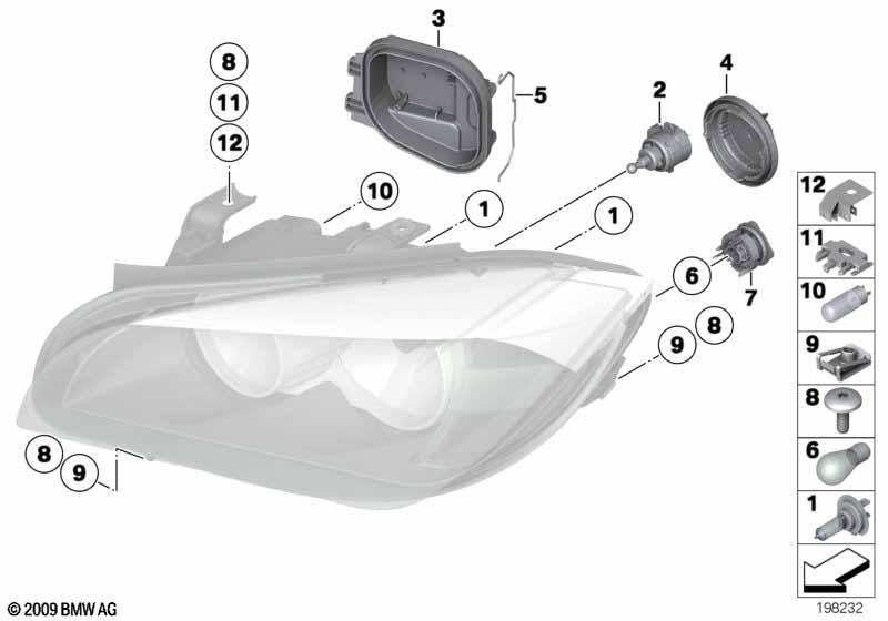 Einzelteile Scheinwerfer Halogen