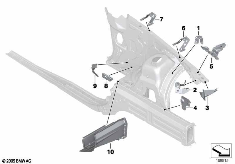 Vorderbau Halter links