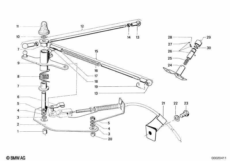 Accelerator pedal/rod assy