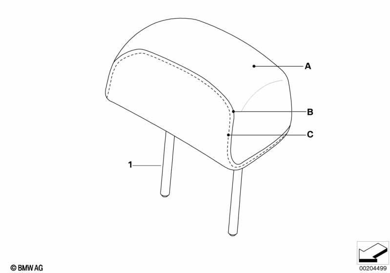 Individual Kopfstütze Leder hinten