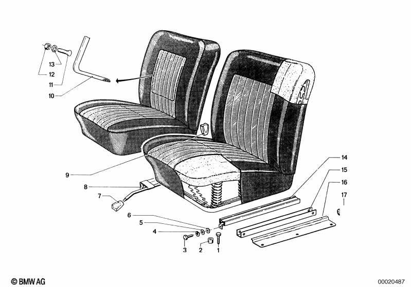 Sitz vorn Sitzbetätigung Einzelteile