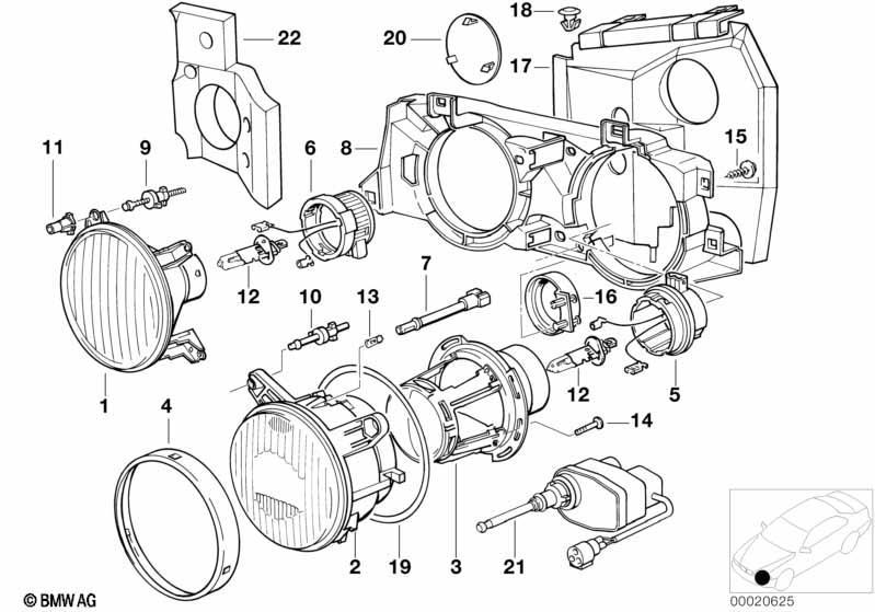 Einzelteile Scheinwerfer