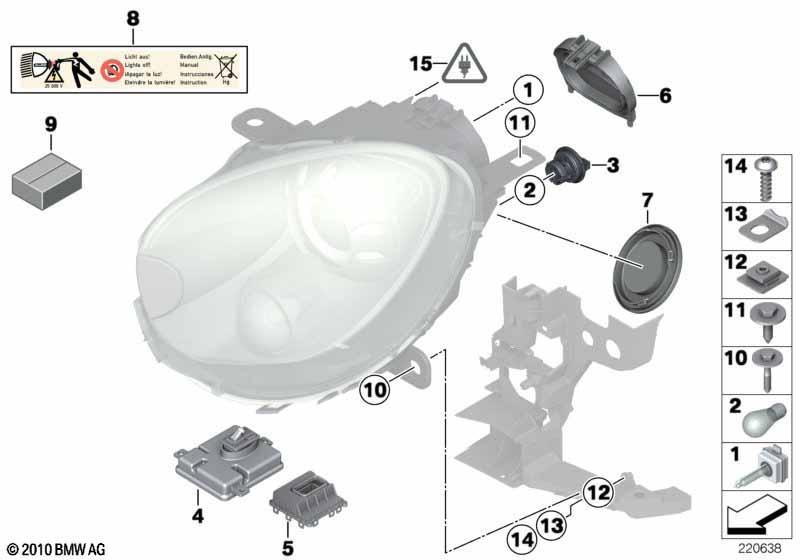 Einzelteile Scheinwerfer Xenon