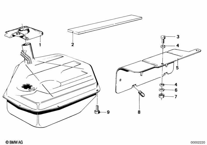 Kraftstofftank/Wärmeschutzblech