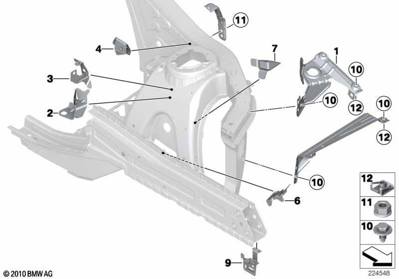 Vorderbau Halter links