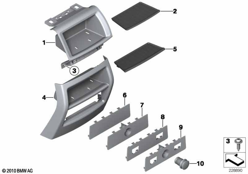 Anbauteile Mittelkonsole hinten