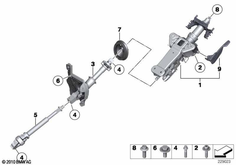 Lenksäule mech.verstellb./Anbauteile