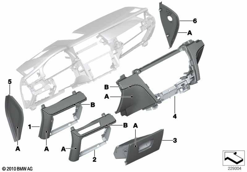 Indi. Instrumententafel Anbauteile unten