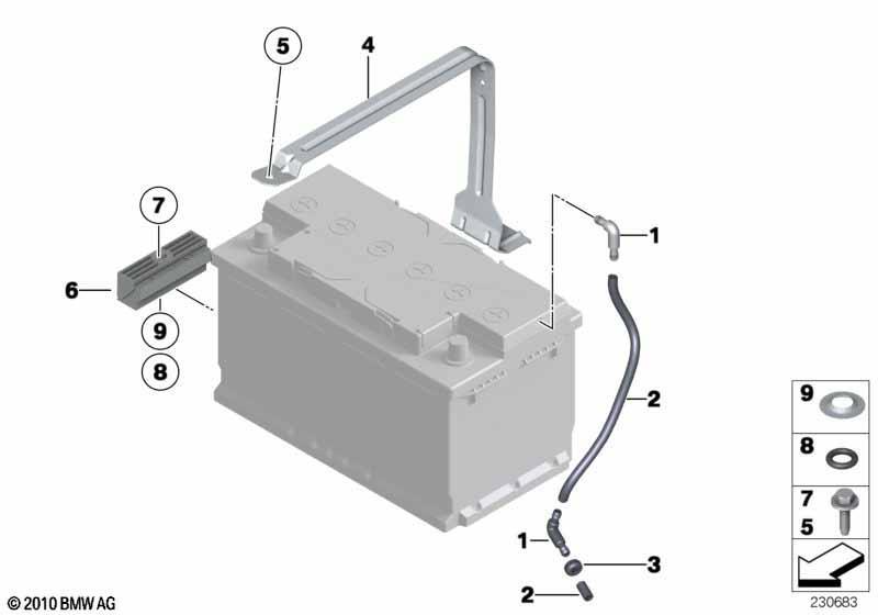 Batteriebefestigung u. Anbauteile