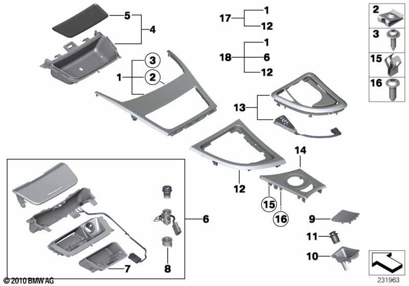 Anbauteile Mittelkonsole