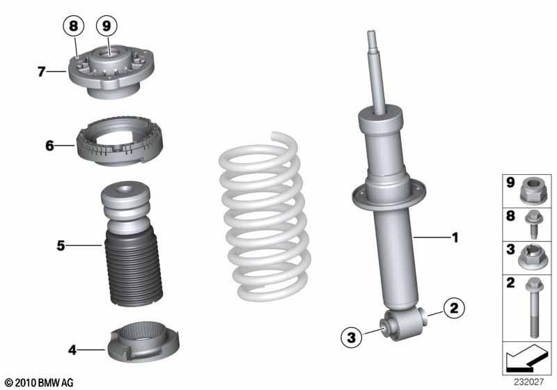 Federbein hinten Anbauteile