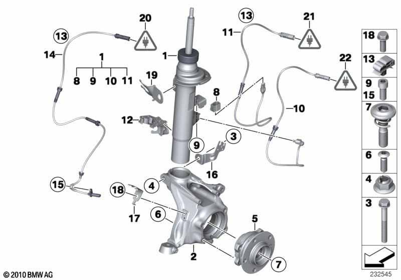 Federbein vorn EDC/Anbauteile