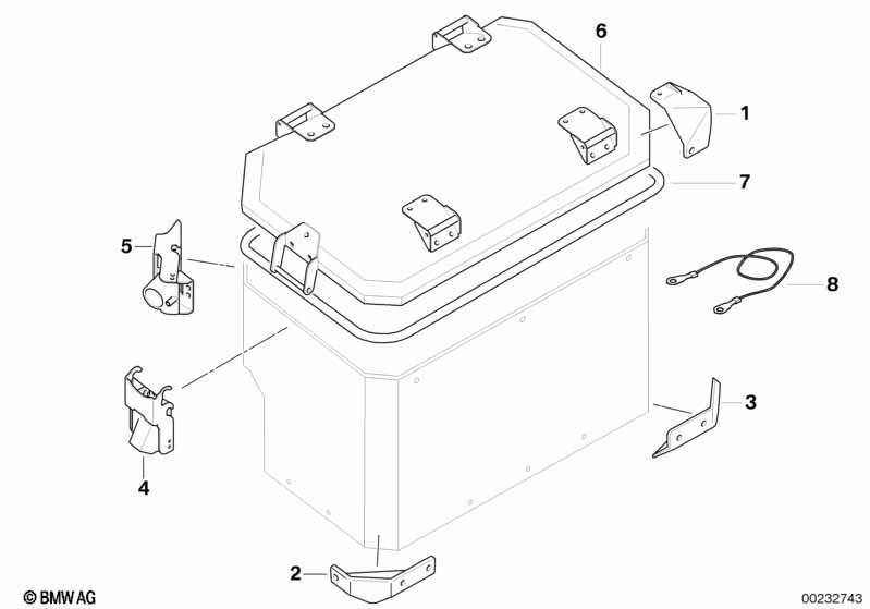 Einzelteile Aluminiumkoffer