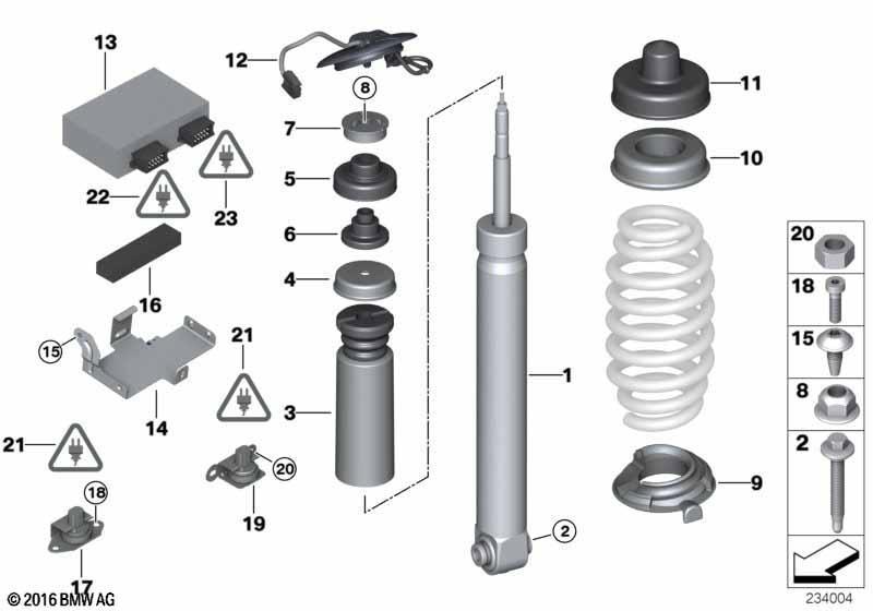 Federbein hinten EDC/Steuergerät/Sensor