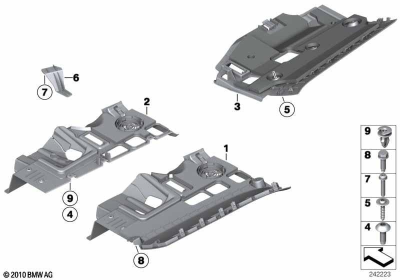 Anbauteile Instrumententafel unten