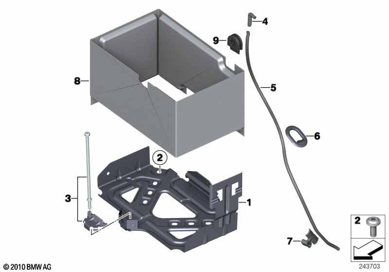 Batteriebefestigung u. Anbauteile