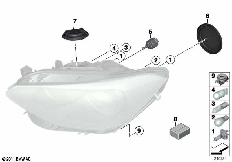 Einzelteile Scheinwerfer Halogen