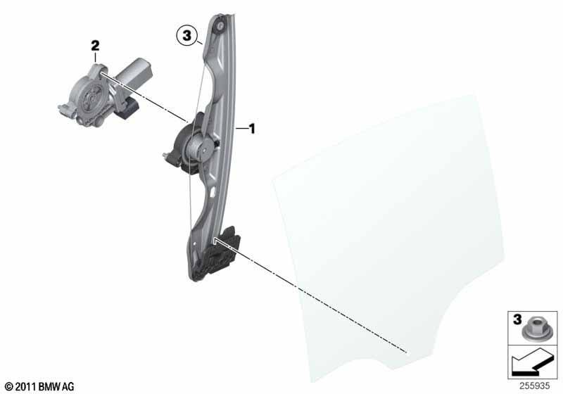 Türfenstermechanismus hinten