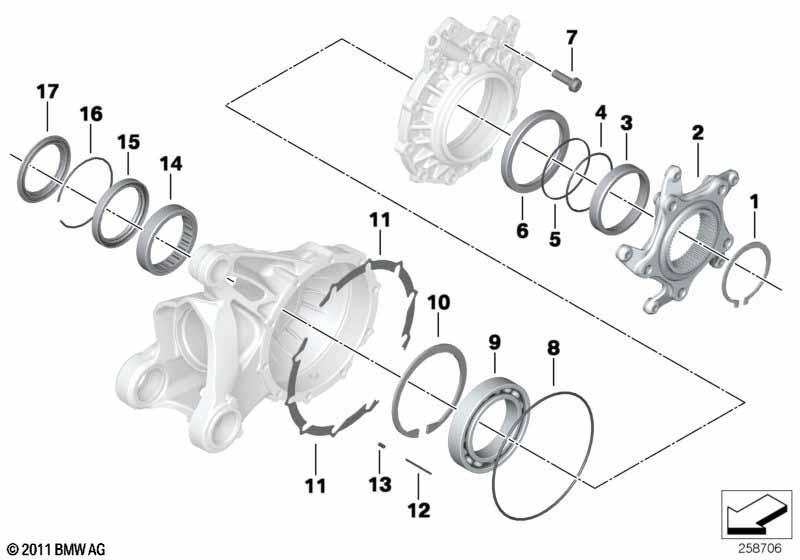 Lagerung Tellerrad Deckel mit Entlüftung