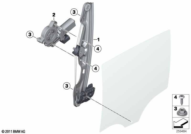 Türfenstermechanismus hinten