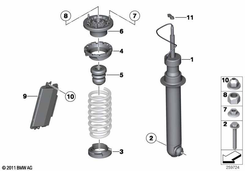 Federbein hinten EDC/Steuergerät/Sensor