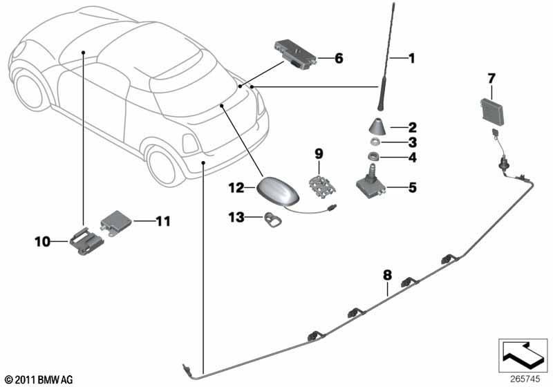 Einzelteile Antenne