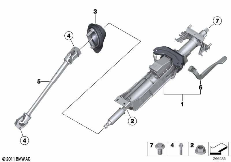 Lenksäule mech.verstellb./Anbauteile