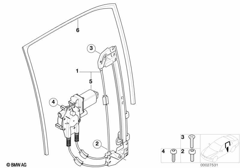 Türfenstermechanismus hinten