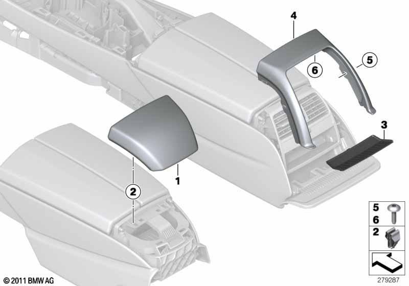 Anbauteile Mittelkonsole hinten