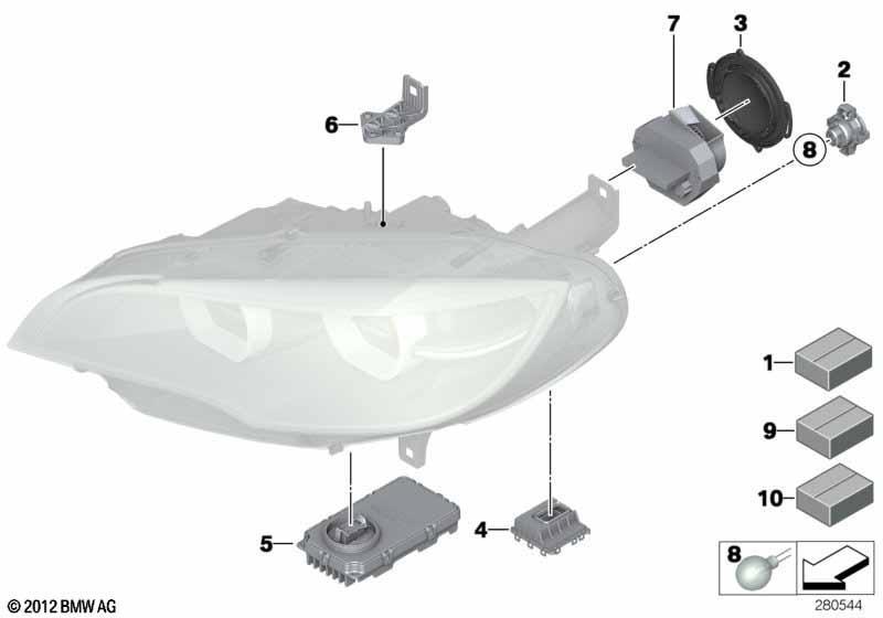 Einzelteile Scheinwerfer LED