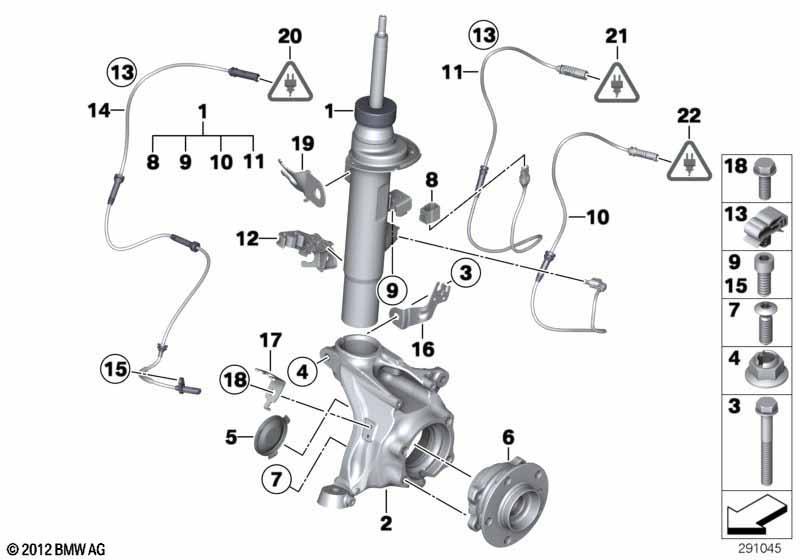 Federbein vorn EDC/Anbauteile