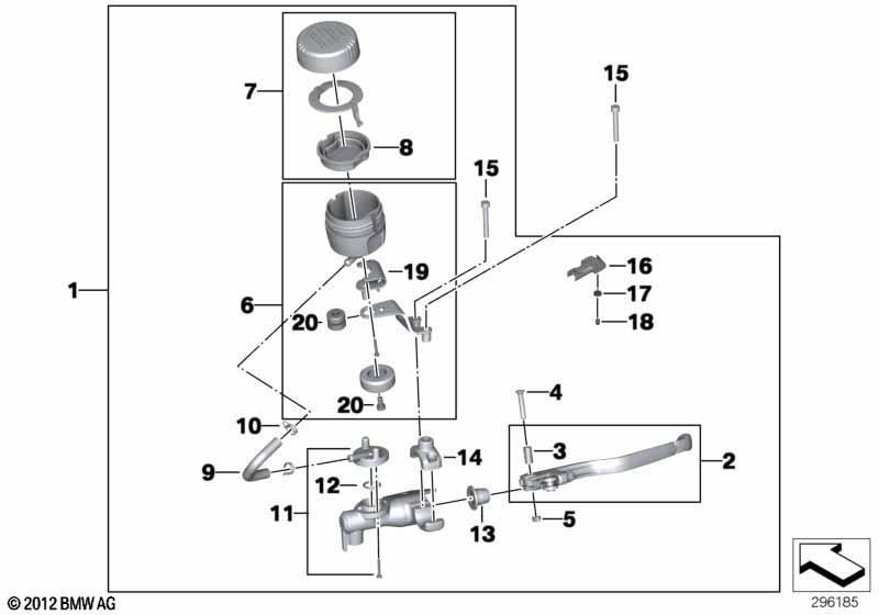 Handbremsarmatur Lenkerklemmung M5