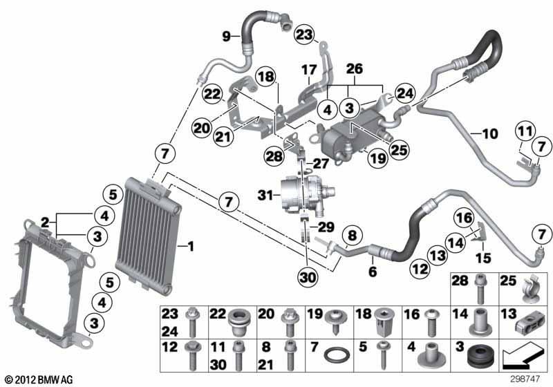 Motorölkühlung/Kühlmittelpumpe elektr.