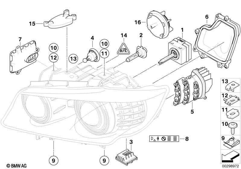 Einzelteile Scheinwerfer Xenon / ALC