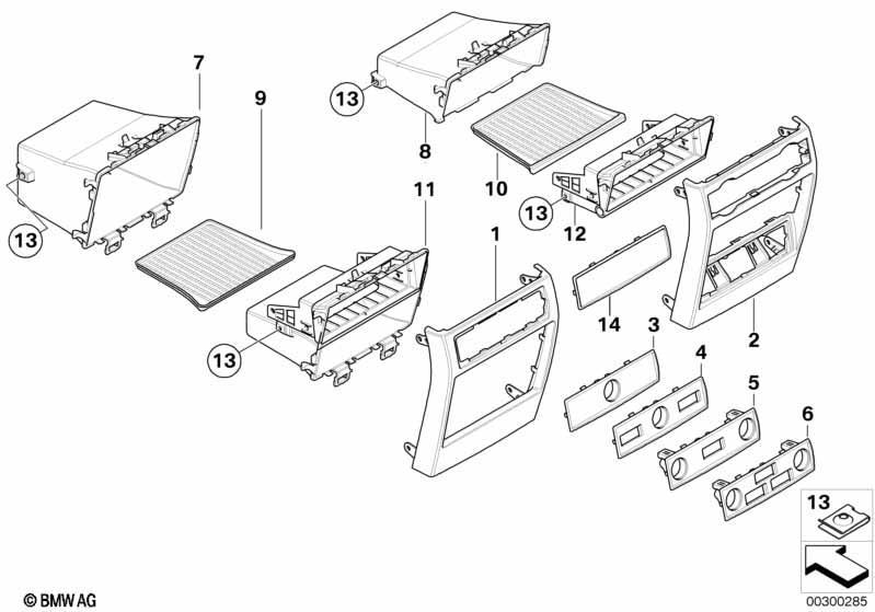 Anbauteile Mittelkonsole hinten