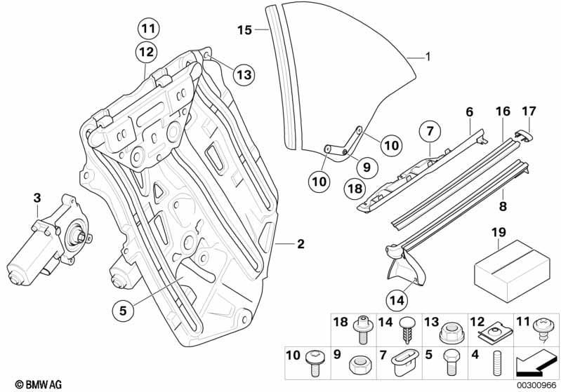 Türfenstermechanismus hinten