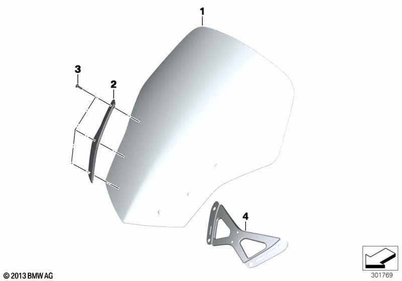 Windschild hoch