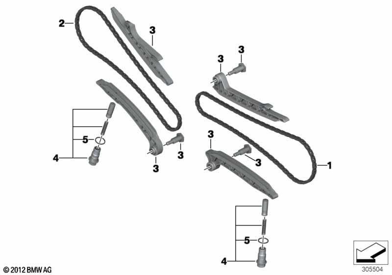 Steuertrieb-Steuerkette/Nockenwelle