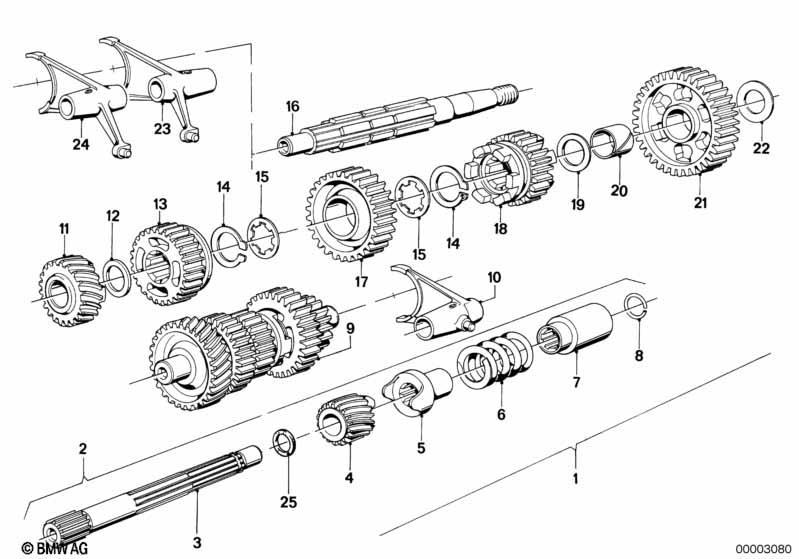 5 Gang Sportgetriebe Einzelteile