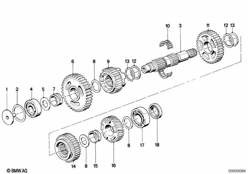 5 Gang Getriebe-Abtriebswelle