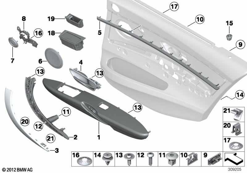 Anbauteile Türverkleidung hinten