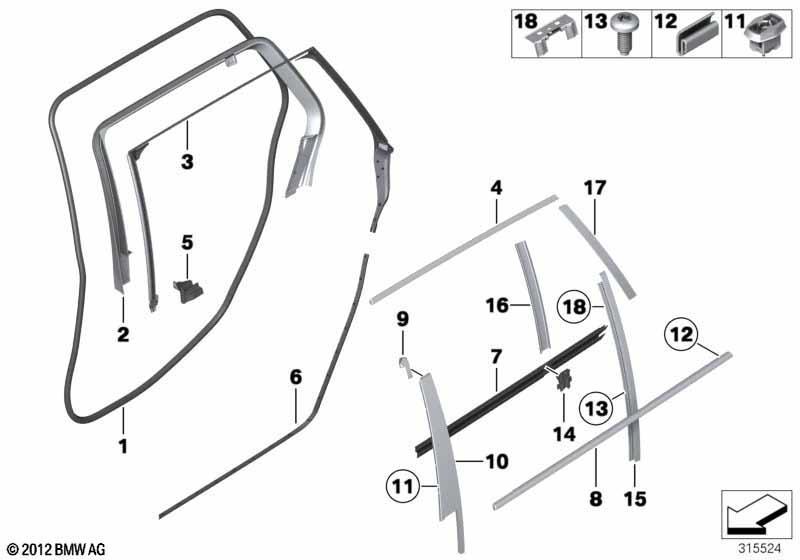 Blenden und Dichtungen Tür hinten