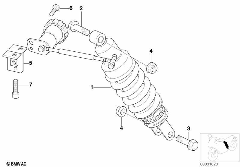 Federbein hinten hydraulisch